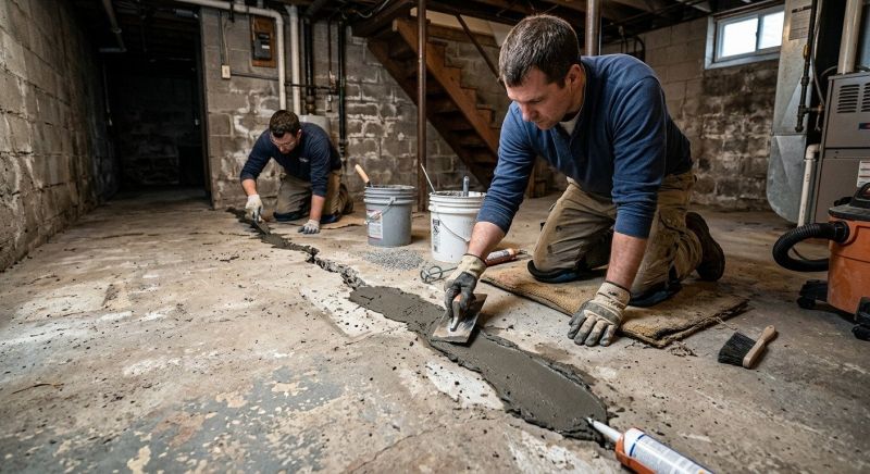Cracked Basement Floor Repair in Perry Hall, MD