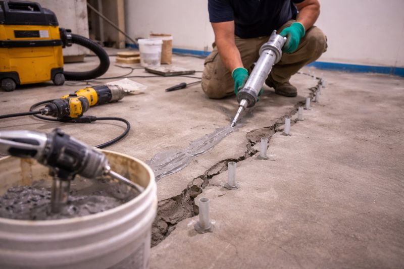 Cracked Basement Floor Repair in Perry Hall, MD