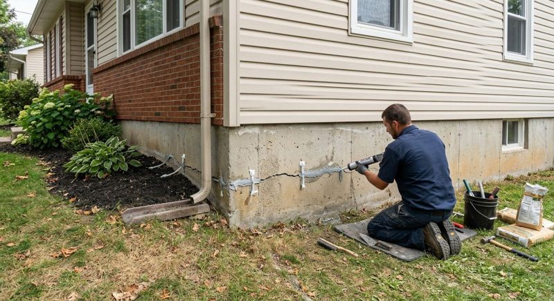 Cracked Foundation Repair in Cockeysville, MD