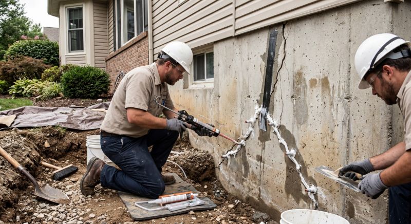 Cracked Foundation Repair in Cockeysville, MD