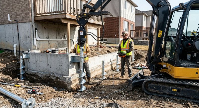 Helical Piers Installation in Perry Hall, MD
