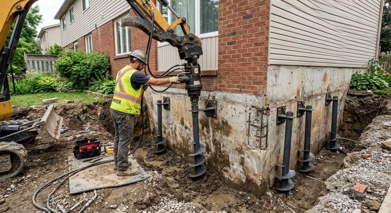Helical Piers Installation in Perry Hall, MD